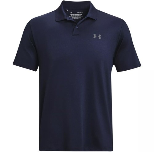 Under Armour Mens Perform Polo T Shirt Short Sleeve Tee Top Golf Navy New - Picture 1 of 1
