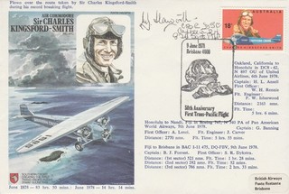 RAF Sir Charles Kingsford Smith cover signed Michael Haworth CBE DSC