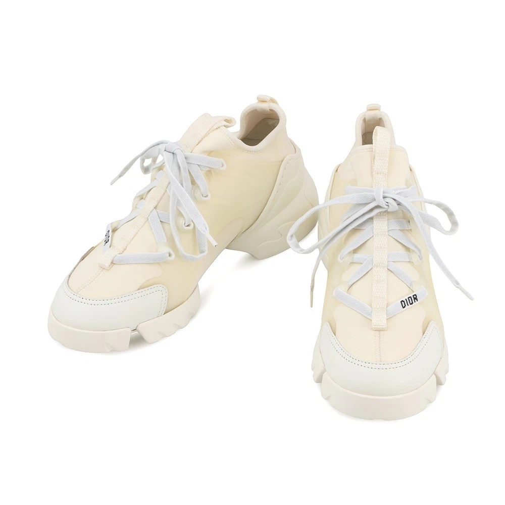 Dior — Dior D-Connect Sneakers Size 36 Rubber/Fabric Ivory KCK222NGG