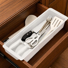 3-Pack Expandable Drawer Organizer for Deep Drawers, Adjustable Storage Tray 17