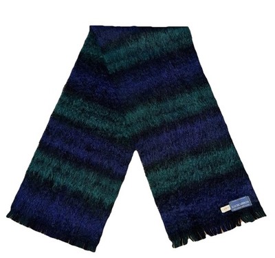 LOCHCARRON ''BLACK WATCH'' KARIERTER SCHAL AUS MOHAIR & WOLLE FRANSEN SCHOTTLAND