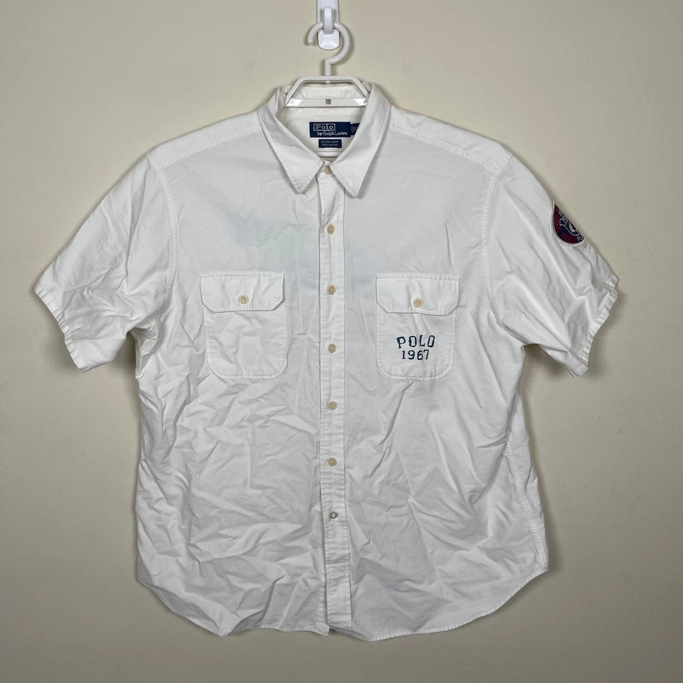 Camisa Polo Ralph Lauren Ocean Camp XXL 2003 Juego de Primavera Pesca Marlín Florida Foto 2 de 4