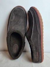 L.L. Bean Men s 12 Suede Scuff Slippers Brown Shearling Lined Moc New