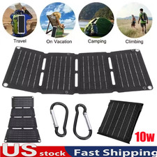 4-fold Foldable 10W 5V Solar Panel Portable Mobile Solar Panels Charger Dual USB