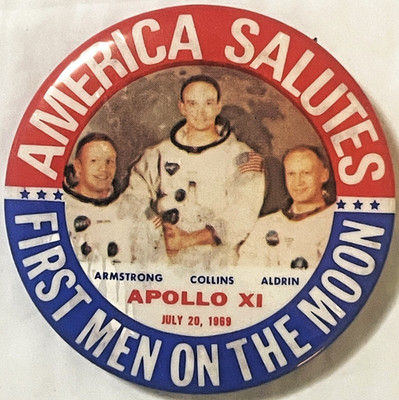 1969 Apollo XI Moon Landing Pin NOS America Salutes First Men on the Moon