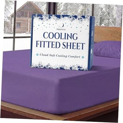 Cooling Fitted Sheet Size - 1 PC BreezeWeave Cooling Sheets Queen Regal Purple