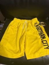 Boys Batman Gotham City Yellow Shorts NWT