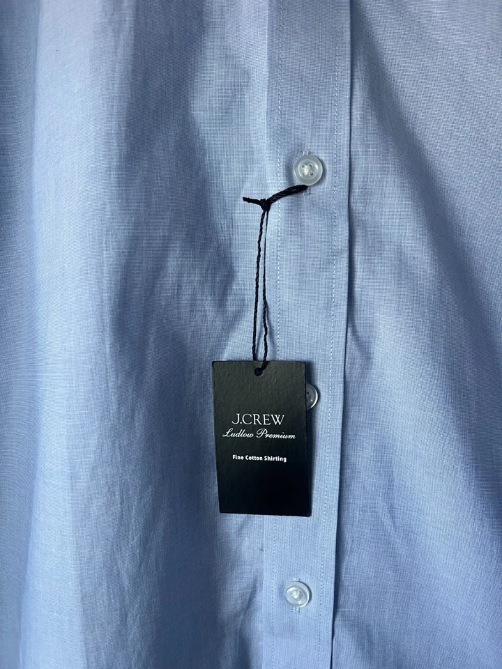 J Crew Ludlow Premium Dress Shirt Mens 15.5 Blue Button Down Cotton BU902 - Image 3 of 4