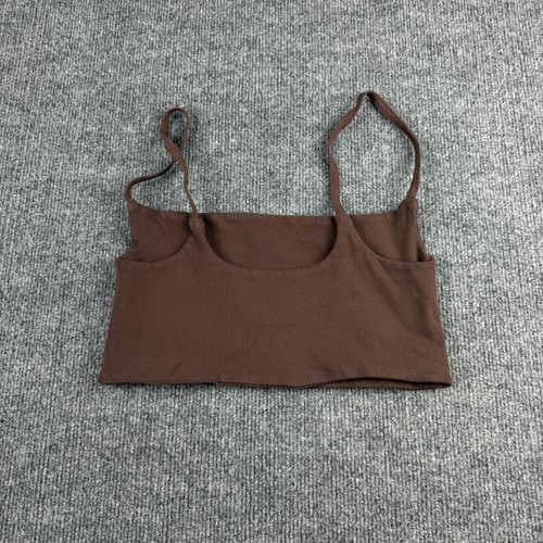 Free People Movement Tank Top Womens M/L Brown Ribbed Scoop Neck Stretch Cami - Picture 4 of 6
