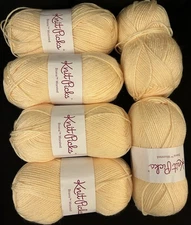 Lot of 6 Skeins of Knit Picks Brava worsted yarn (5 full +1 partial) - Custard