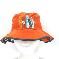 Bucket Hat Gymboree Kids Size 5-7 Sun Protection Beach Surfboards Orange