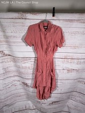 Reformation Women's Dusty Pink Asymmetrical Midi Pocket Dress Size S