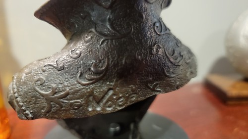 ANTIQUE FRENCH Art Nouveau LADY BUST STATUE SCULPTURE Spelter Victorian Bronze - Picture 9 of 13