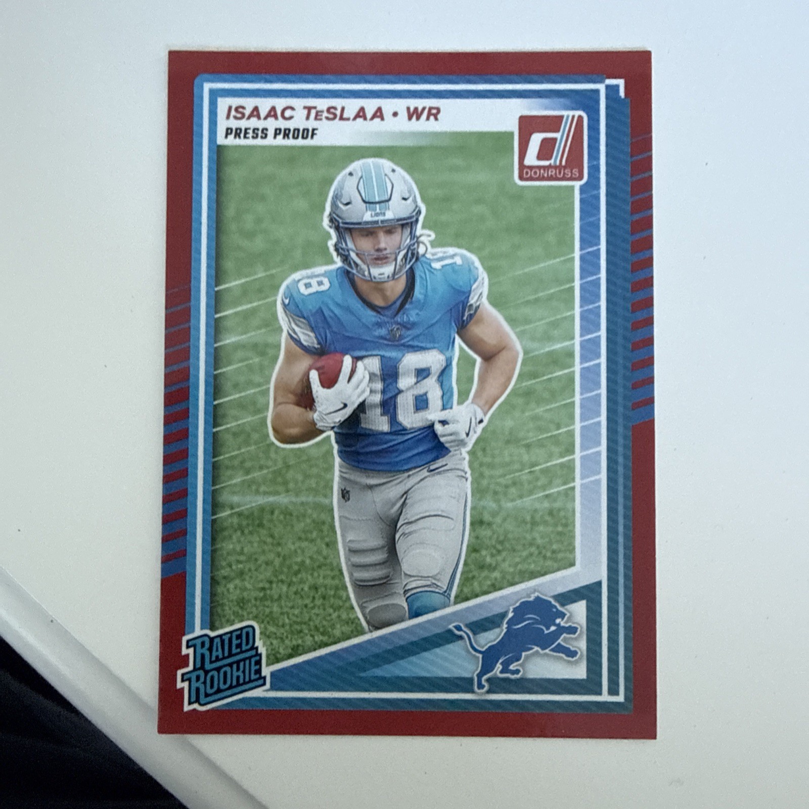 2025 Panini Donruss - Rated Rookie Isaac Teslaa #338 Press Proof Red (RC)