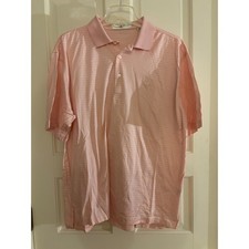 Fairway & Greene Canoe Brook Mens Pink Striped Mercerized Cotton Golf Polo Lg
