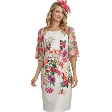Klass White Floral Dress With Failsworth Fascinator Wedding Guest Ladies Day
