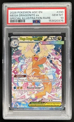 2026 Pokemon Mega Dragonite ex Special Illustration Rare #290/217 PSA 10