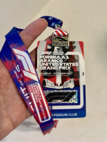 Formula 1 US Grand Prix Lanyard + Pass Austin, TX 2021 T20 Podium Club Ticket