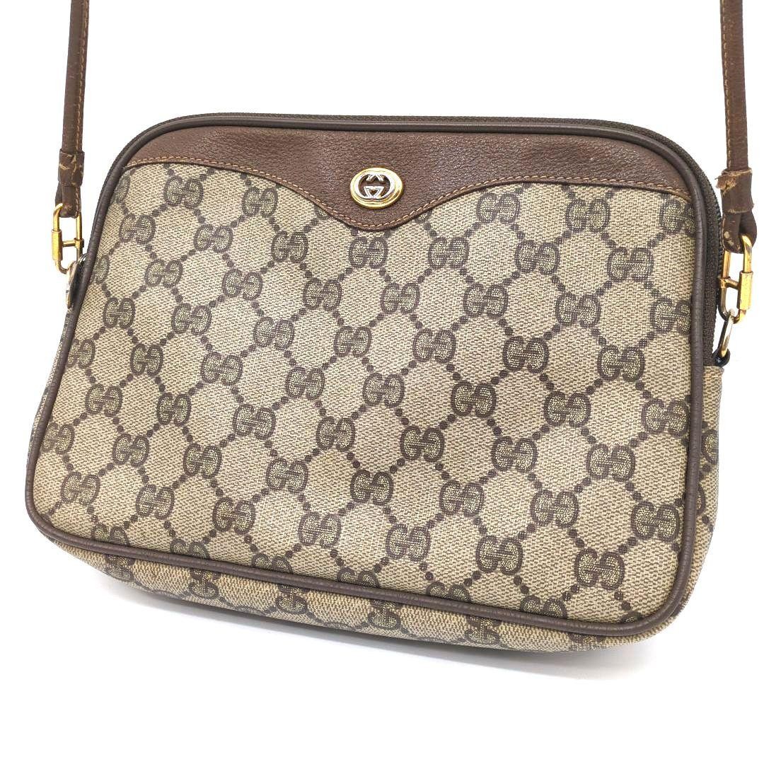 Gucci GG Supreme Interlocking Canvas Shoulder Bag Near Unused 16x9x2 inches