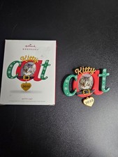Hallmark Keepsake 2018 Kitty Cat Christmas Photo Holder Ornament w/ Box