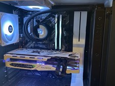 Custom Gaming PC RX7800XT AMD 5600X 1TB Kraken Water Cooler Delta 32GB RGB White