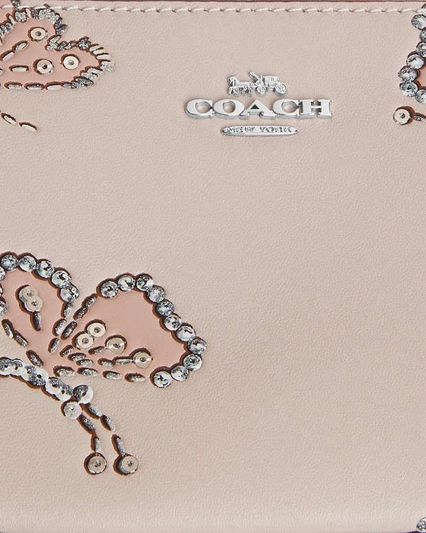 Nuevo con etiquetas Coach Nolita 19 con estampado de mariposas brillantes CCF58 plateado SEASHELL MULTI Foto 2 de 4