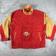 RARE Vintage San Francisco 49ers Windbreaker Jacket Red Apex One NFL Mens Large