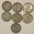 90% Silver Half Dollar Lot $3.50 FACE ********* (7) Liberty Walking Half Dollars