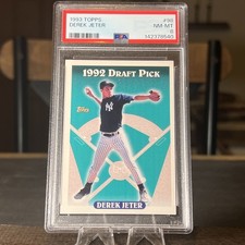 1993 Derek Jeter rare misprint blue Topps Rookie Card #98 PSA 8