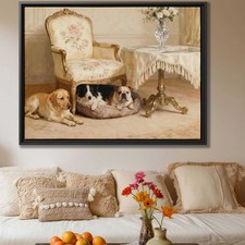 Labrador Framed Oil Painting Canvas Print Dog Art for Living Room Decor