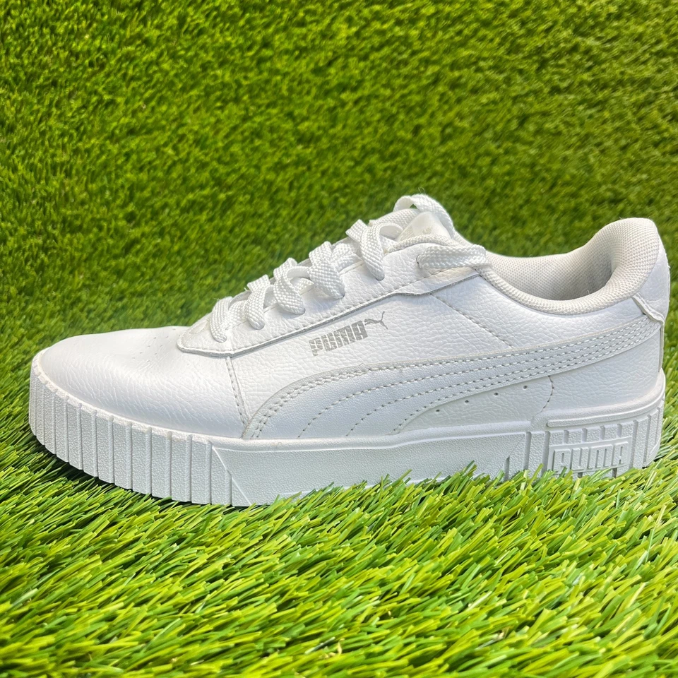 Puma Carina 2.0 Niños Talla 6Y Blanco Atlético Caminar Cuero Zapatos Tenis Foto 3 de 4