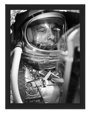 ALAN SHEPARD IN MERCURY CAPSULE FLIGHT SIMULATION 1961 8X10 FRAMED PHOTO