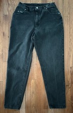 Vintage Lee Riveted Women s Jeans Size 14m Mom Jeans Faded Black Made In USA