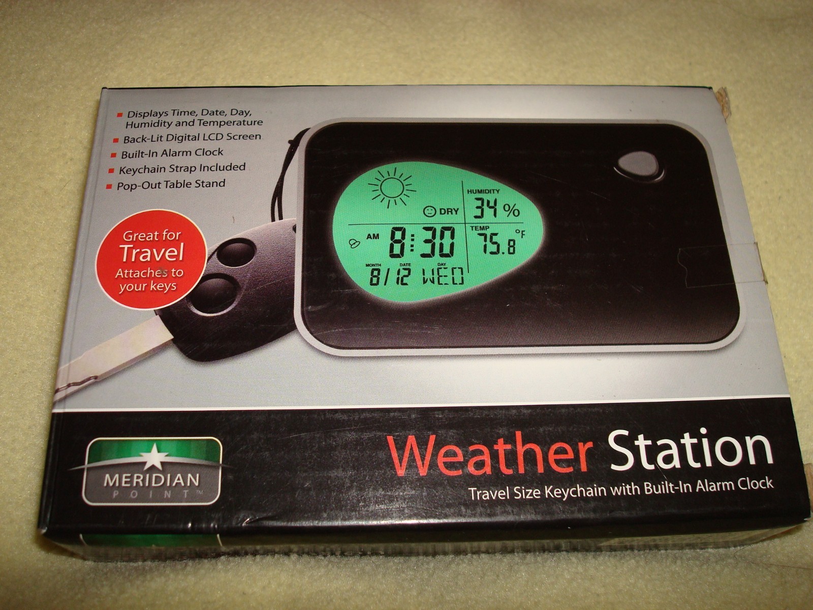 Meridian Point Weather Station - Travel Size w/Built-in Alarm Clock WS-12/2059