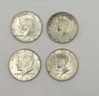 1964 Kennedy Half Dollars Lot Of 4 90% Silver.  C-034
