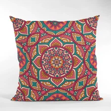 Bohemian Tribal Throw Pillow Cover Ethnic/Rustic Mandala Design Zen Home Decor