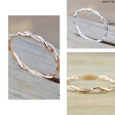 Damen Mädchen Ring 18k und Rose gold vergoldet Ring Tiny Hemp Flower Shain