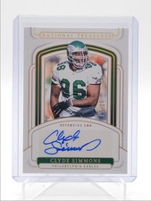 CLYDE SIMMONS 2024 NATIONAL TREASURES SIGNATURE HOLO GOLD AUTO /10 Q6633