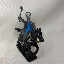 Medieval Horse And Knight Toy Plastic Unbranded Black Horse Gray Knight