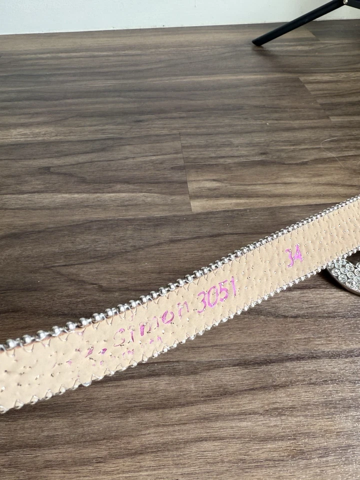 Cinturón BB Simon 2617 Lavasan Blanco/Claro 100% Auténtico Talla 34 Foto 4 de 4