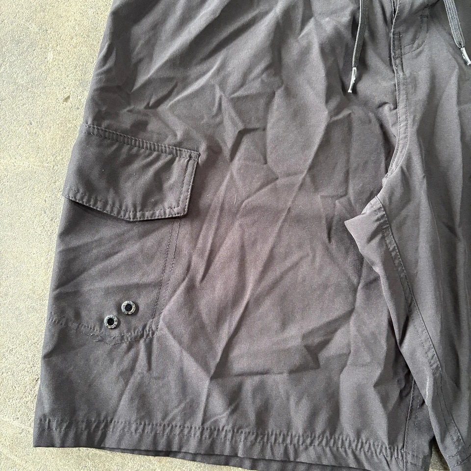 Ocean Pacific OP Flex Board Shorts 38 Negro Natación Surf Elastizado Bolsillo de Carga 11" Foto 2 de 4