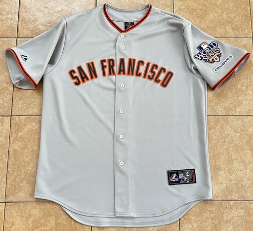 Majestic SF Giants Jersey 2010 WORLD SERIES Champions Fall Classic Patch Men L
