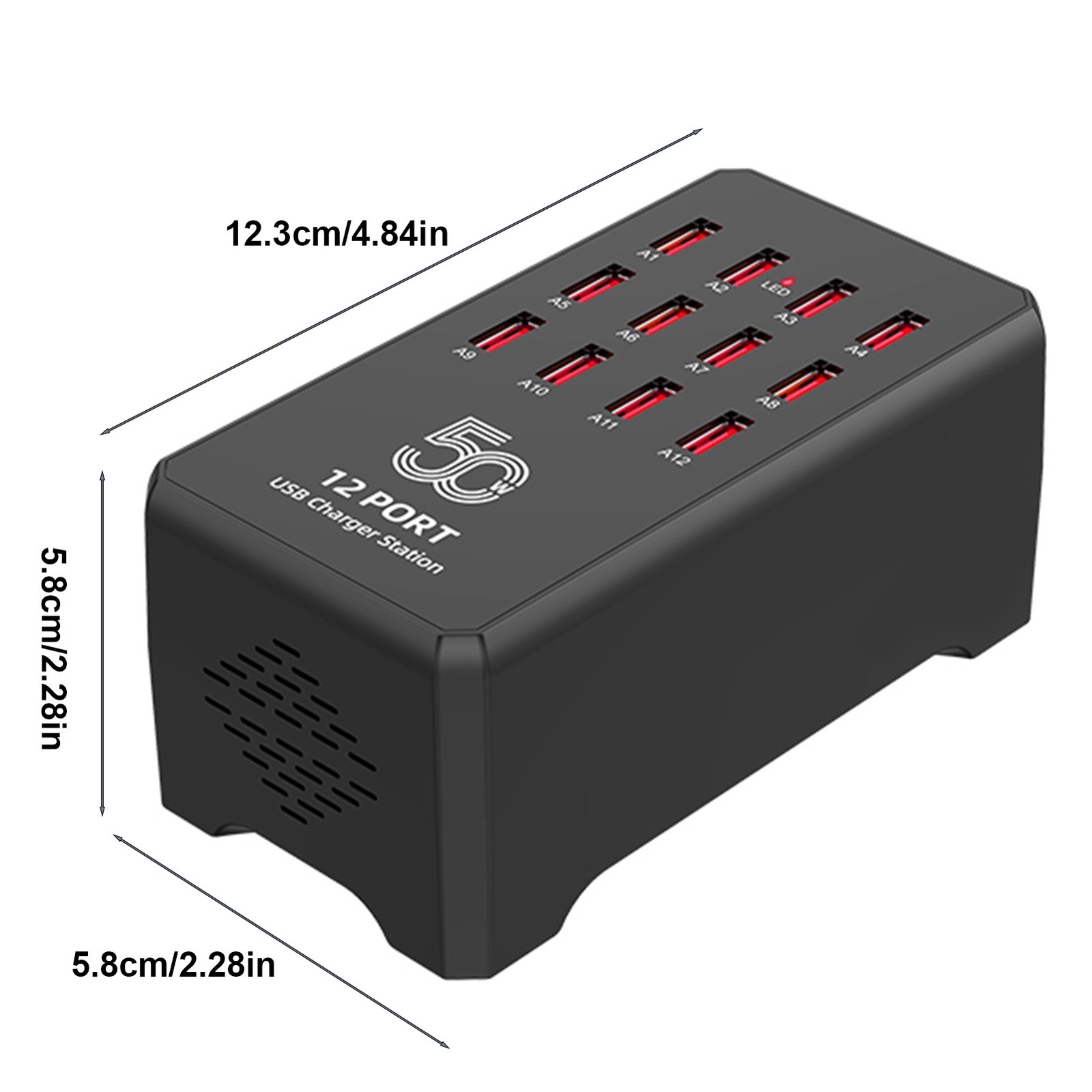 12 Ports USB Charging Station For Multiple Devices Portable Global Use WVYN