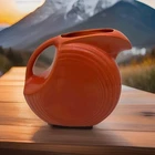 Fiestaware Vintage Original Red  Water Disc Pitcher Fiesta USA 1936 HTF@@HLC@@@&