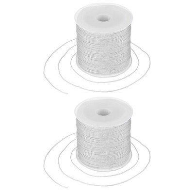 2 pcs 0.8mm String for Bracelets, 44 Yards Beading Thread(Silver Gray)