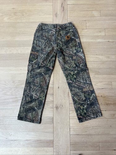 Carhartt Mossy Oak Boys Camo Carpenter Duck Canvas Pants Sz 10 - Picture 6 of 8
