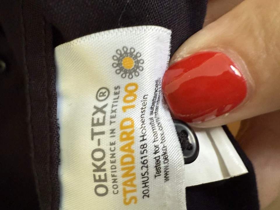 Lands End Heavyweight Black Button Mens Button Down Shirt Medium 15-15.5 Office - Image 4 of 4