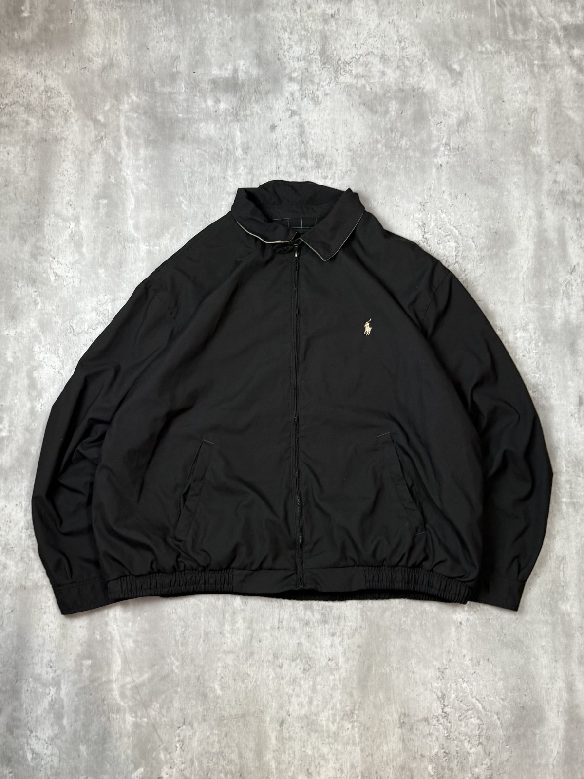 Giacca Harrington Vintage Polo Ralph Lauren Ricamata Pony Full Zip Taglia 3XL