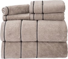 6 Piece Bathroom Towels Set - 525GSM 100 Cotton Bathroom Essentials - 2 Bath...