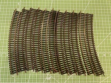 Tyco LOT OF 11 pcs Curve Train Track 18" R Brass 100 HO Scale Made In Austria